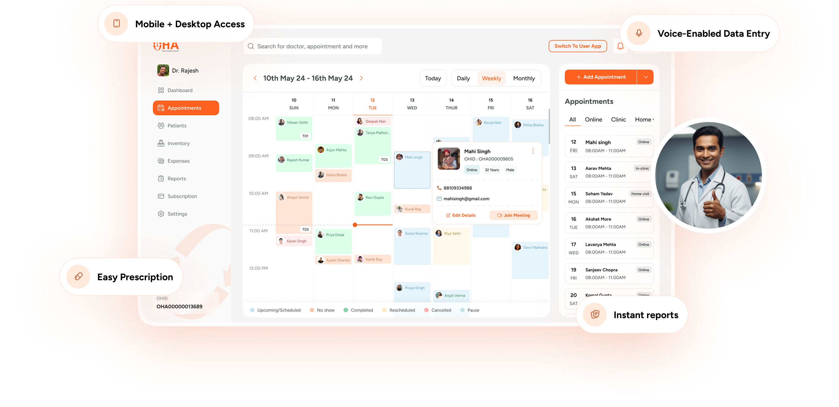 OHA Doctor Portal Dashboard
